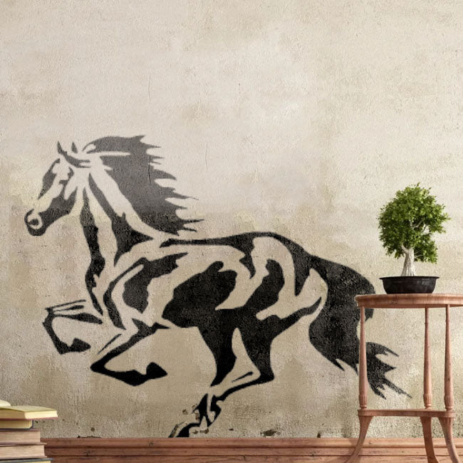 Running Horse Reusable Stencil for Canvas and wall painting.ID# 431