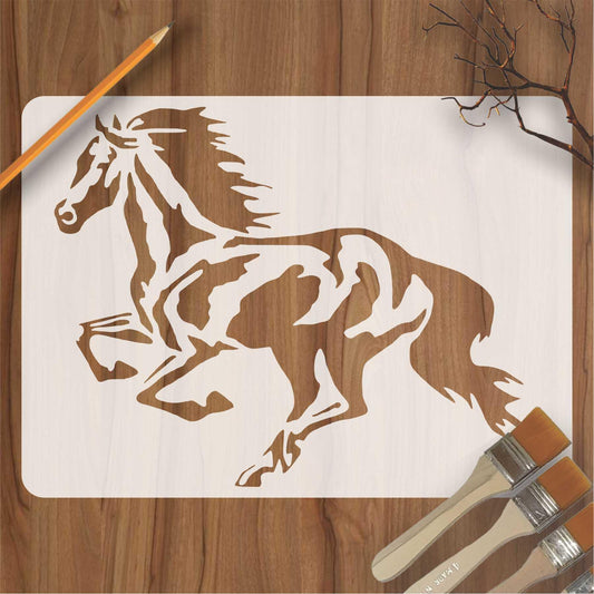 Running Horse Reusable Stencil for Canvas and wall painting.ID# 431