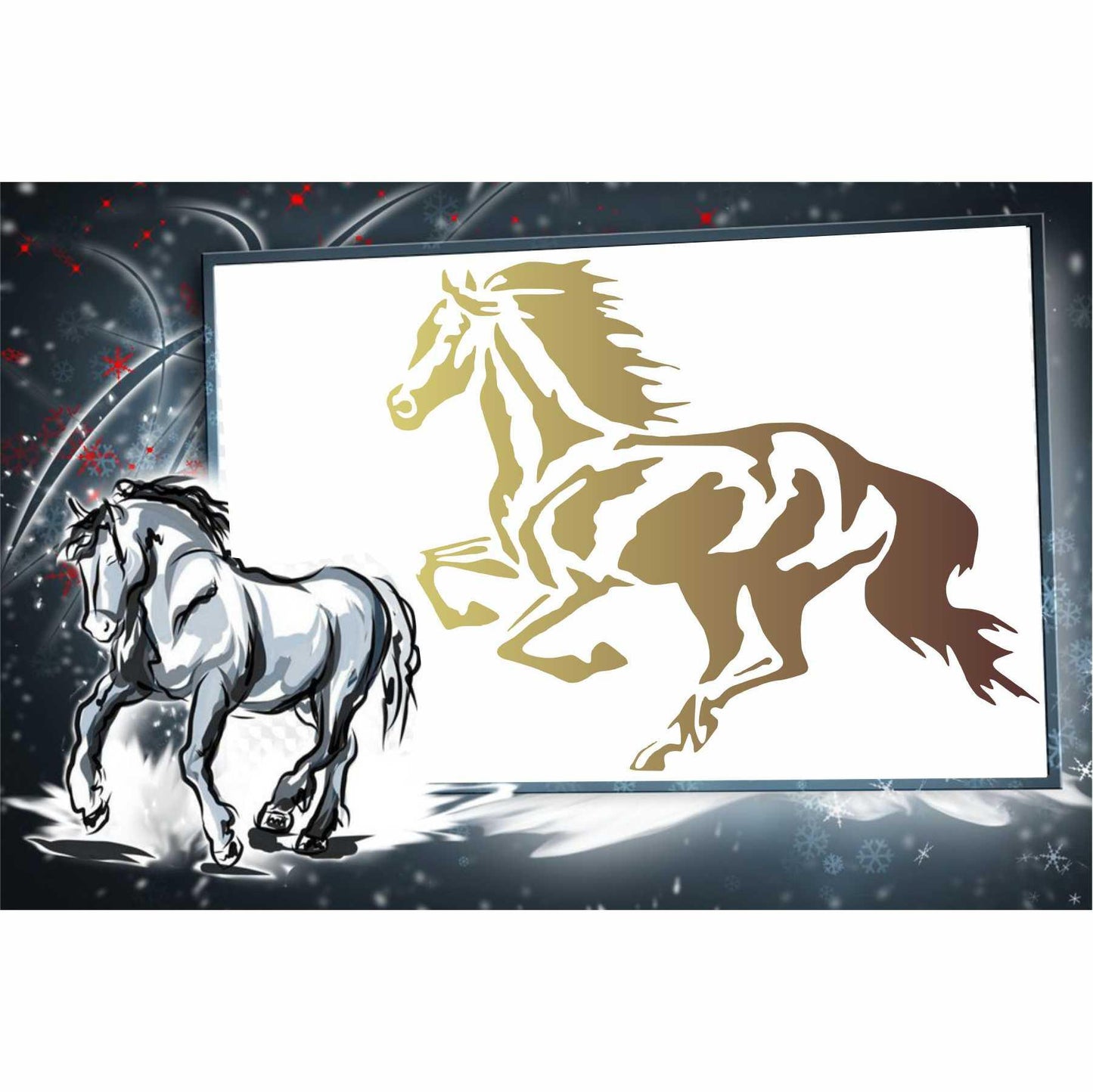 Running Horse Reusable Stencil for Canvas and wall painting.ID# 431