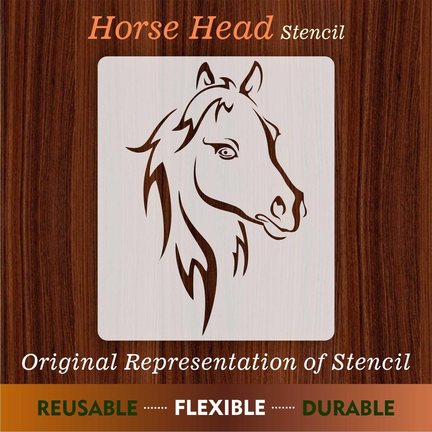 Horse Head Reusable Stencil for Canvas and wall painting.ID# 432
