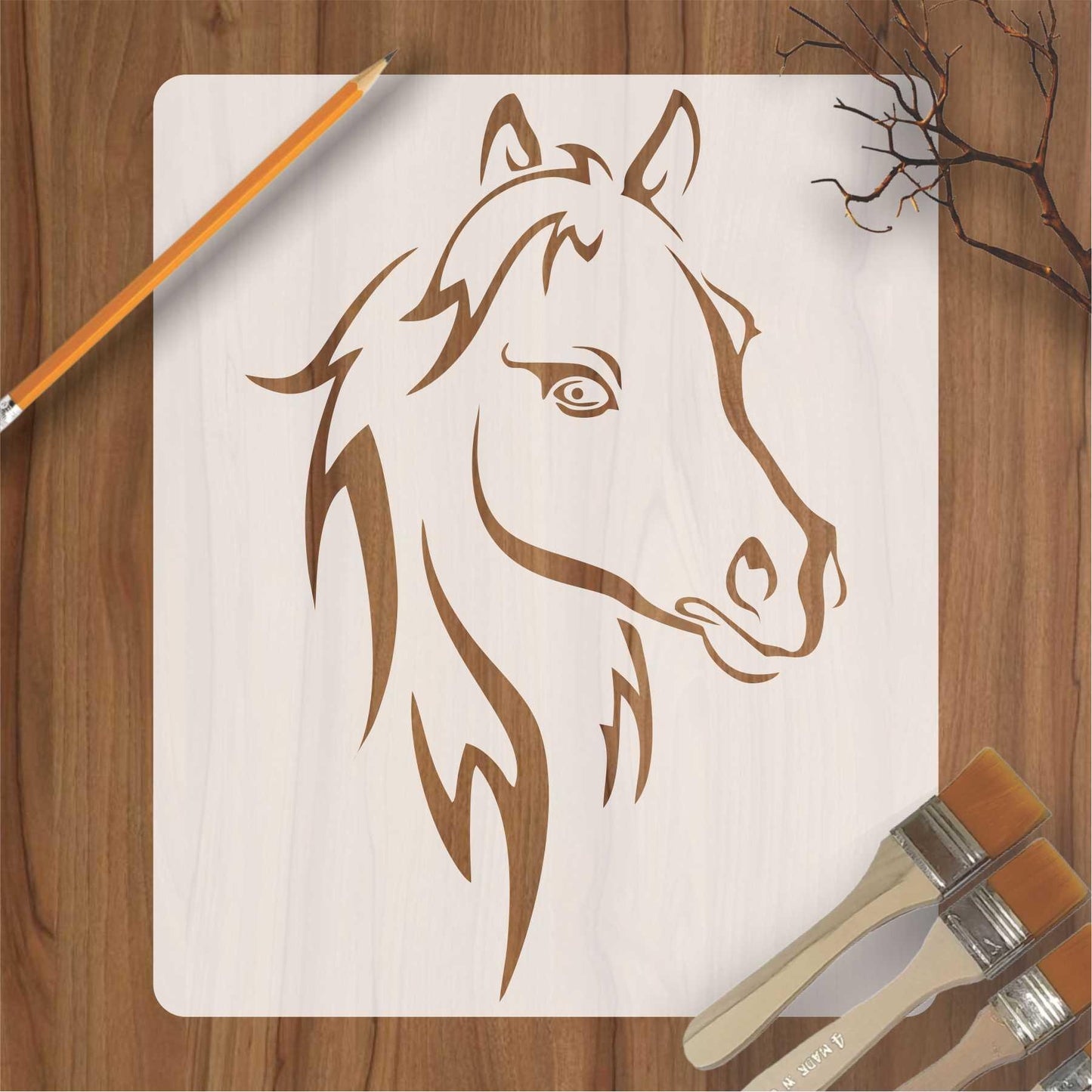 Horse Head Reusable Stencil for Canvas and wall painting.ID# 432