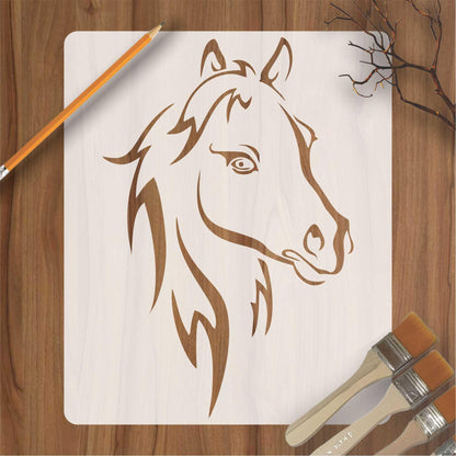 Horse Head Reusable Stencil for Canvas and wall painting.ID# 432