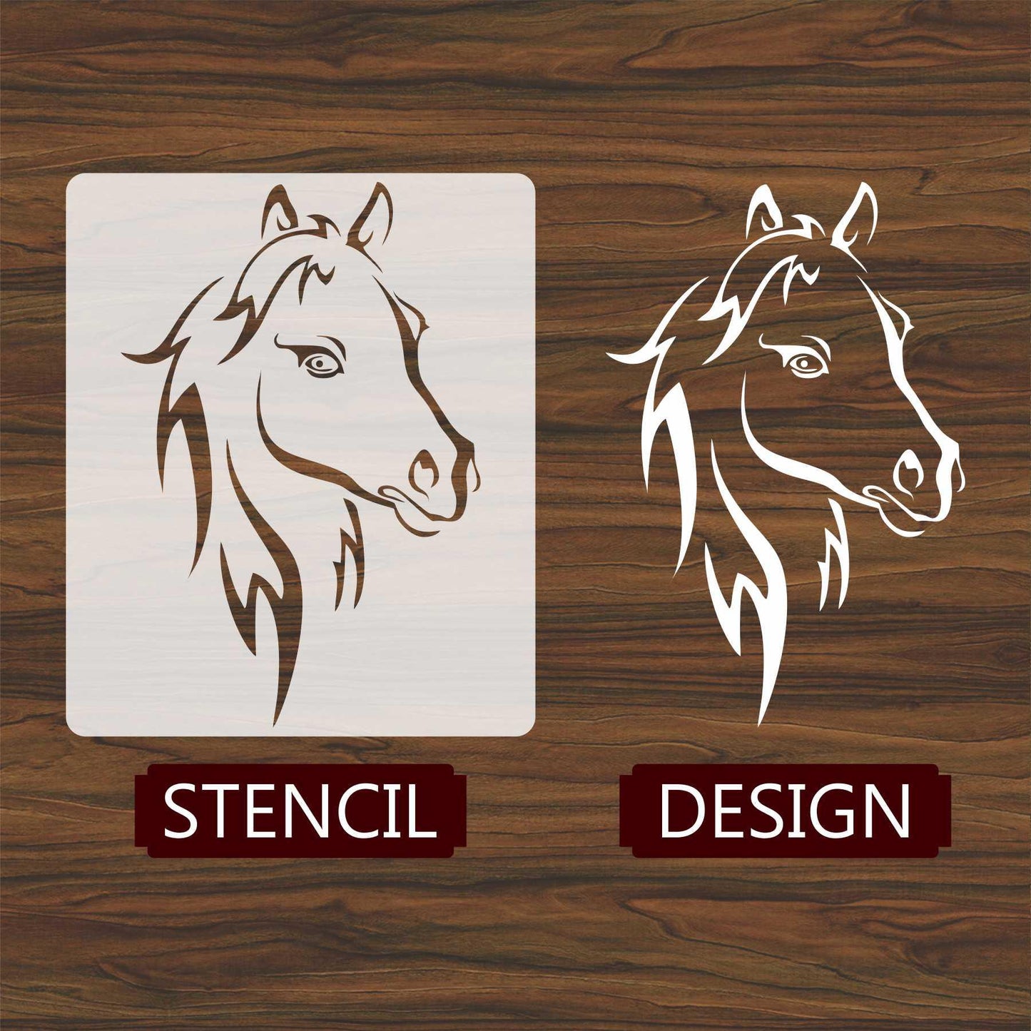 Horse Head Reusable Stencil for Canvas and wall painting.ID# 432