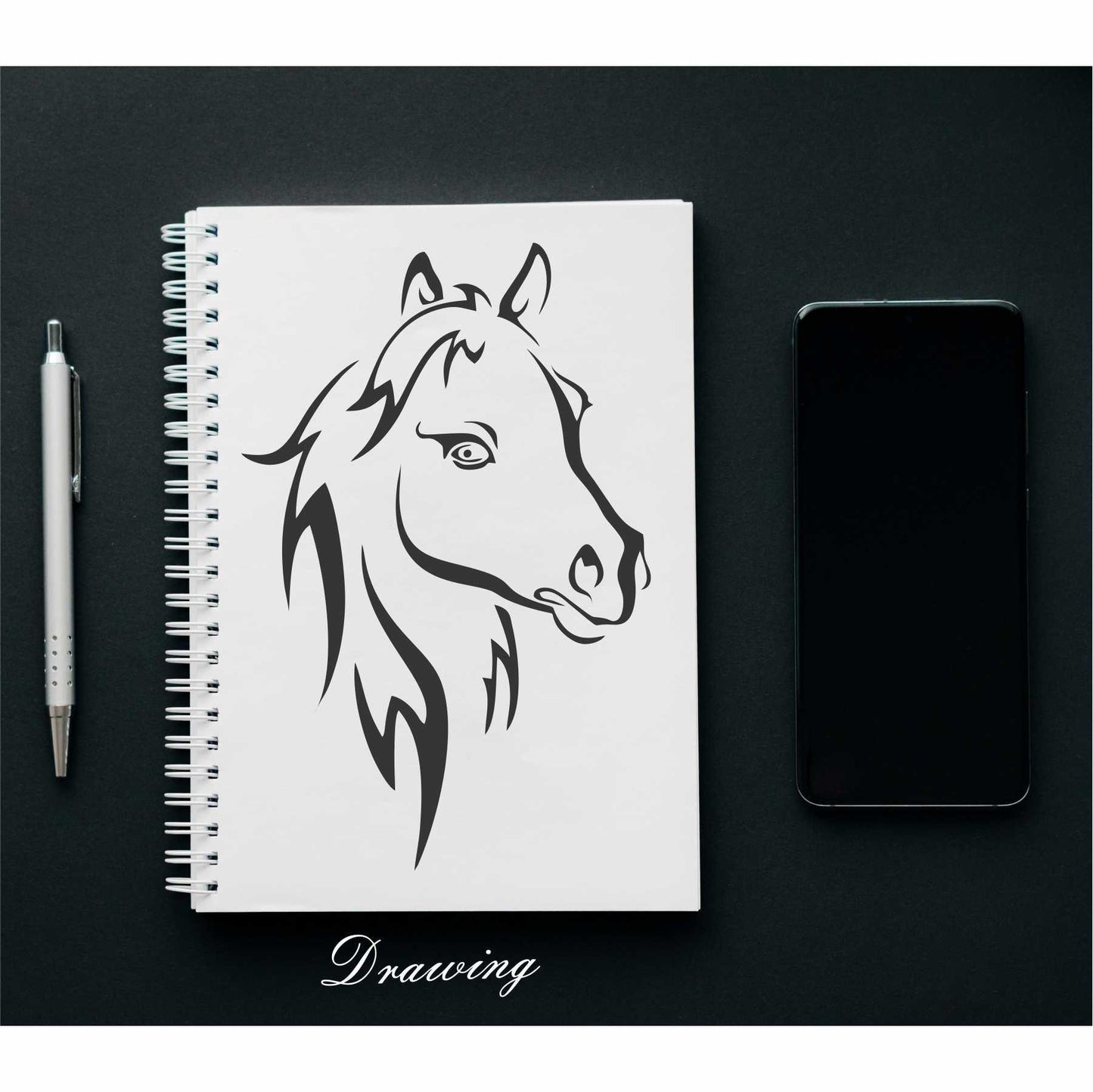 Horse Head Reusable Stencil for Canvas and wall painting.ID# 432