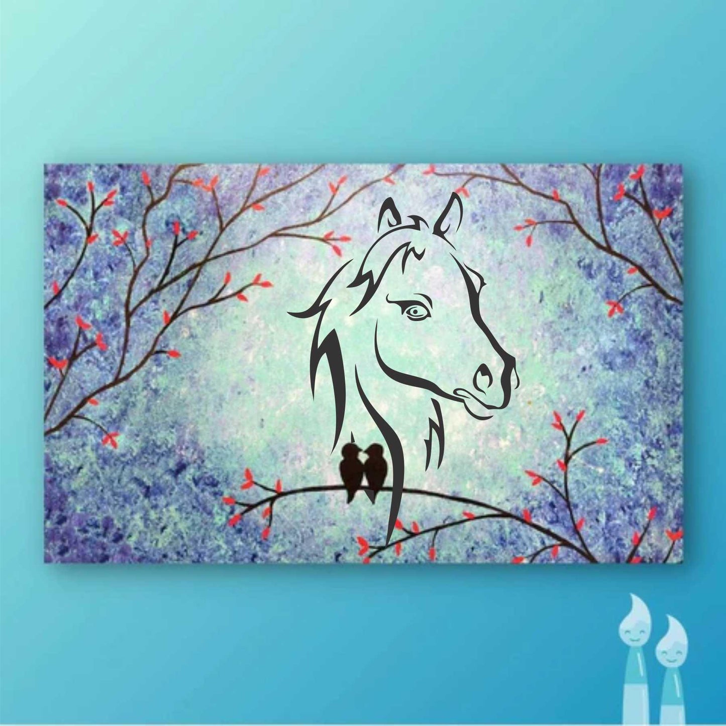 Horse Head Reusable Stencil for Canvas and wall painting.ID# 432