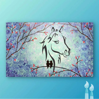 Horse Head Reusable Stencil for Canvas and wall painting.ID# 432