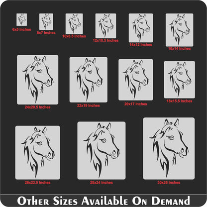 Horse Head Reusable Stencil for Canvas and wall painting.ID# 432