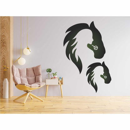 Horse & Girl Reusable Stencil for Canvas and wall painting.ID# 439