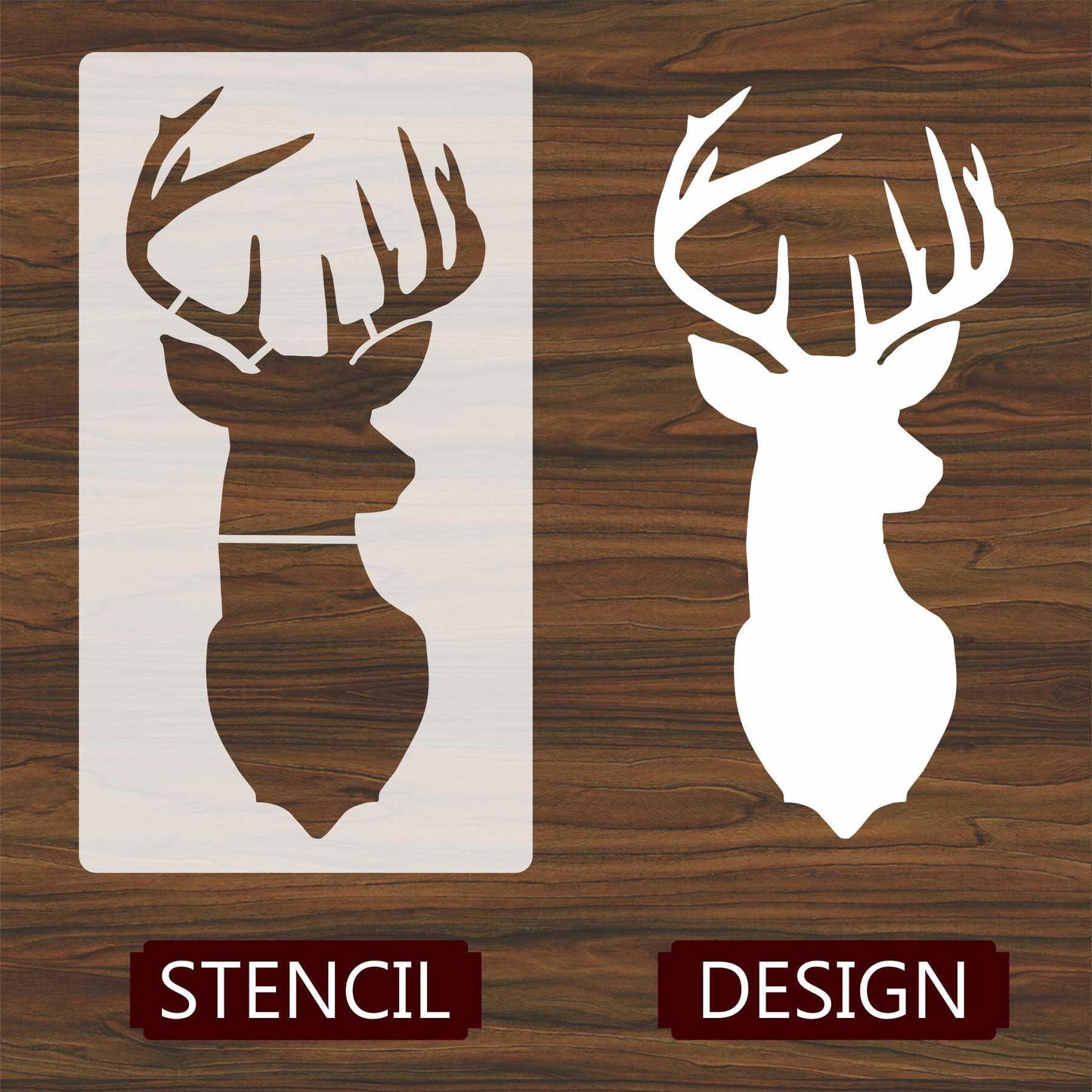 Cristmas Deer Head Reusable Stencil for Canvas and wall painting.ID# 440
