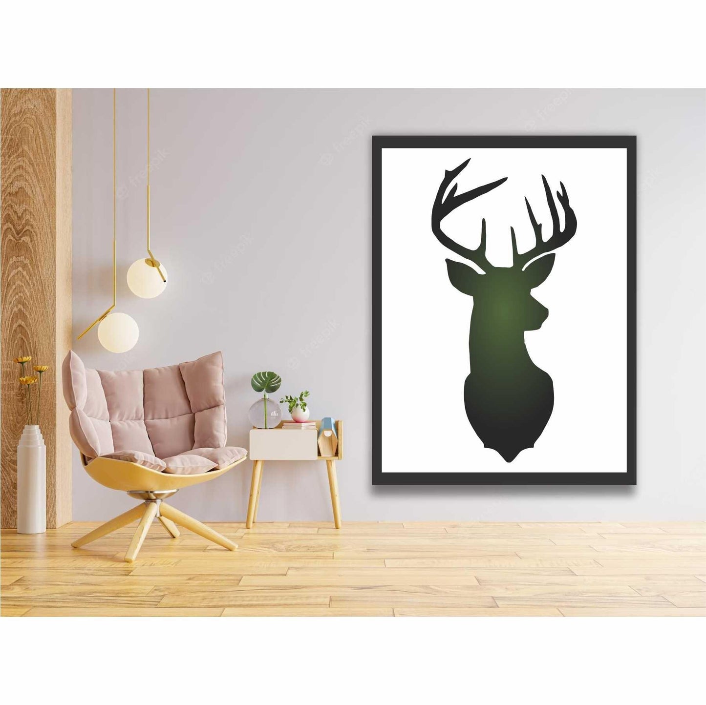 Cristmas Deer Head Reusable Stencil for Canvas and wall painting.ID# 440