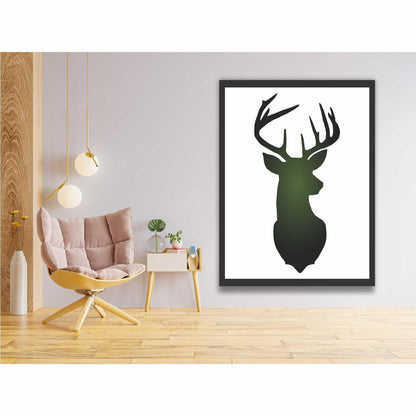 Cristmas Deer Head Reusable Stencil for Canvas and wall painting.ID# 440