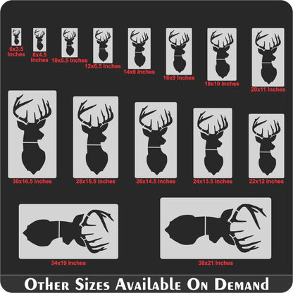Cristmas Deer Head Reusable Stencil for Canvas and wall painting.ID# 440