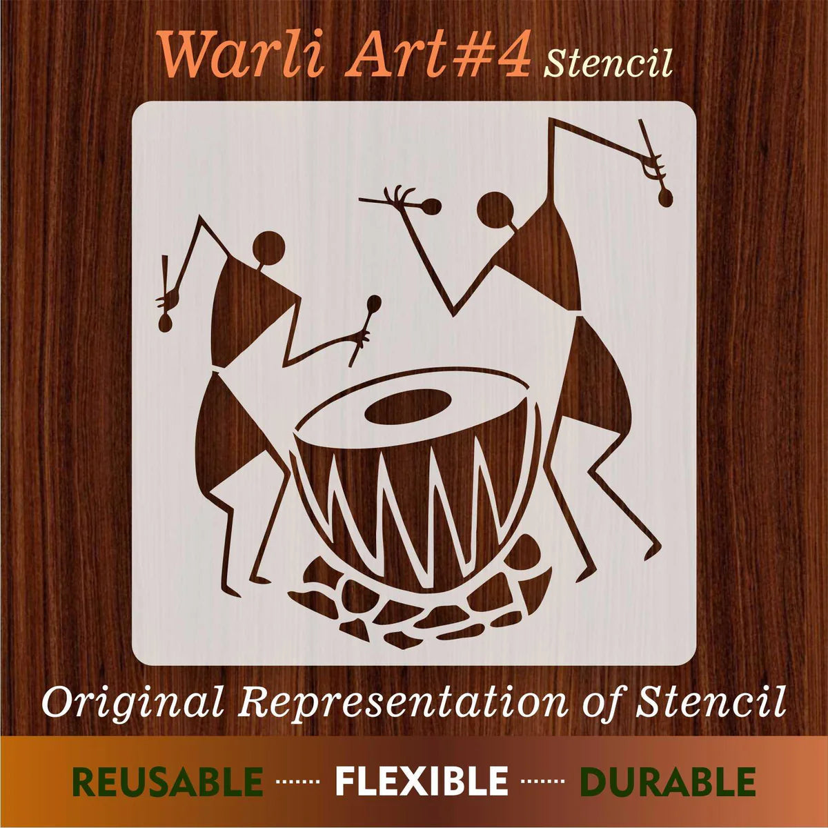 Warli Art & Ancient Reusable Stencil for Canvas and wall painting ID 16