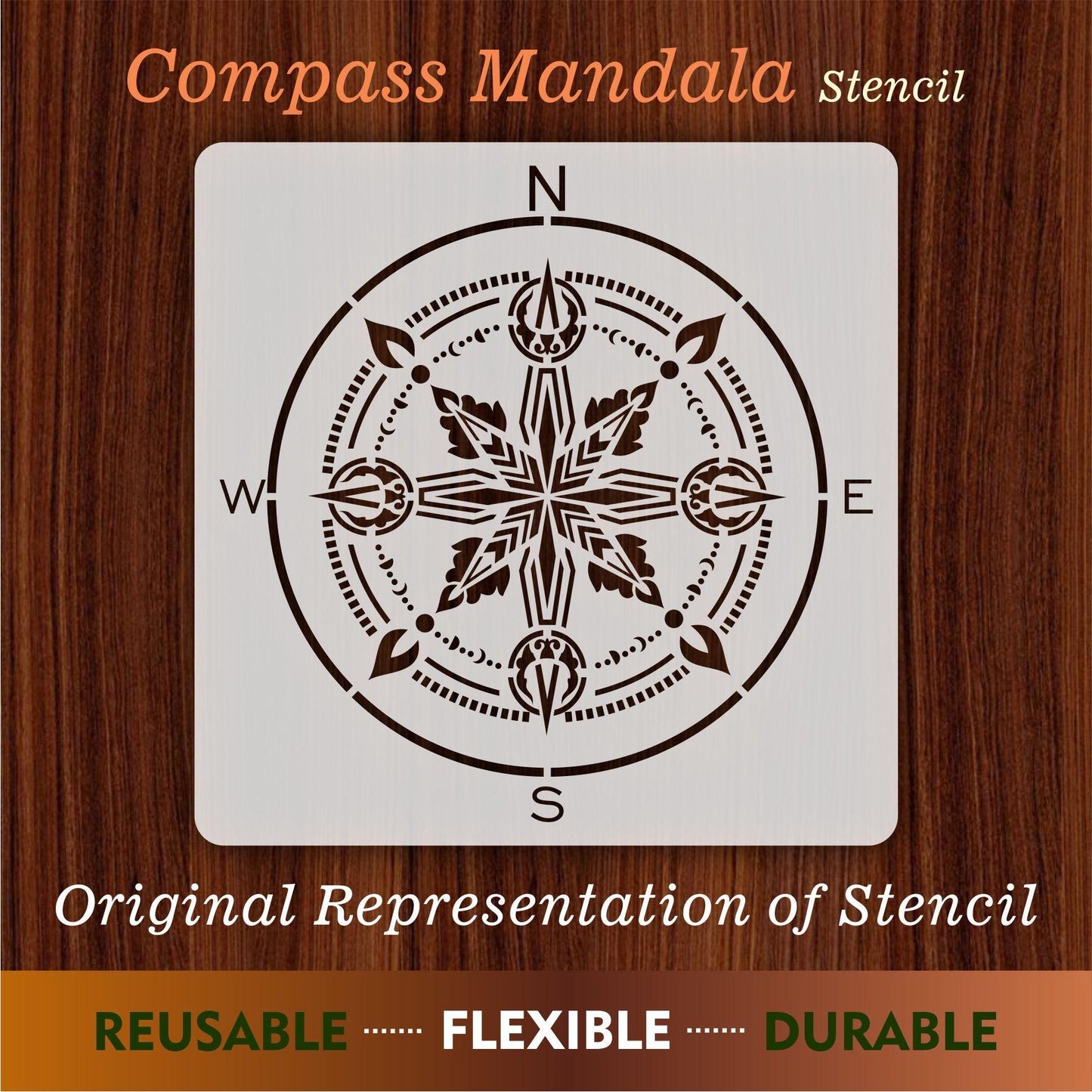 Compass Mandala Reusable Stencil For Canvas And Wall Painting