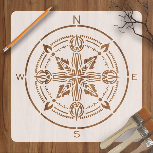 Compass Mandala Reusable Stencil For Canvas And Wall Painting