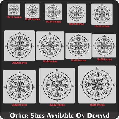 Compass Mandala Reusable Stencil For Canvas And Wall Painting