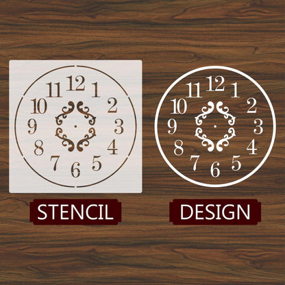 Clock Reusable Stencil For Canvas And Wall Painting