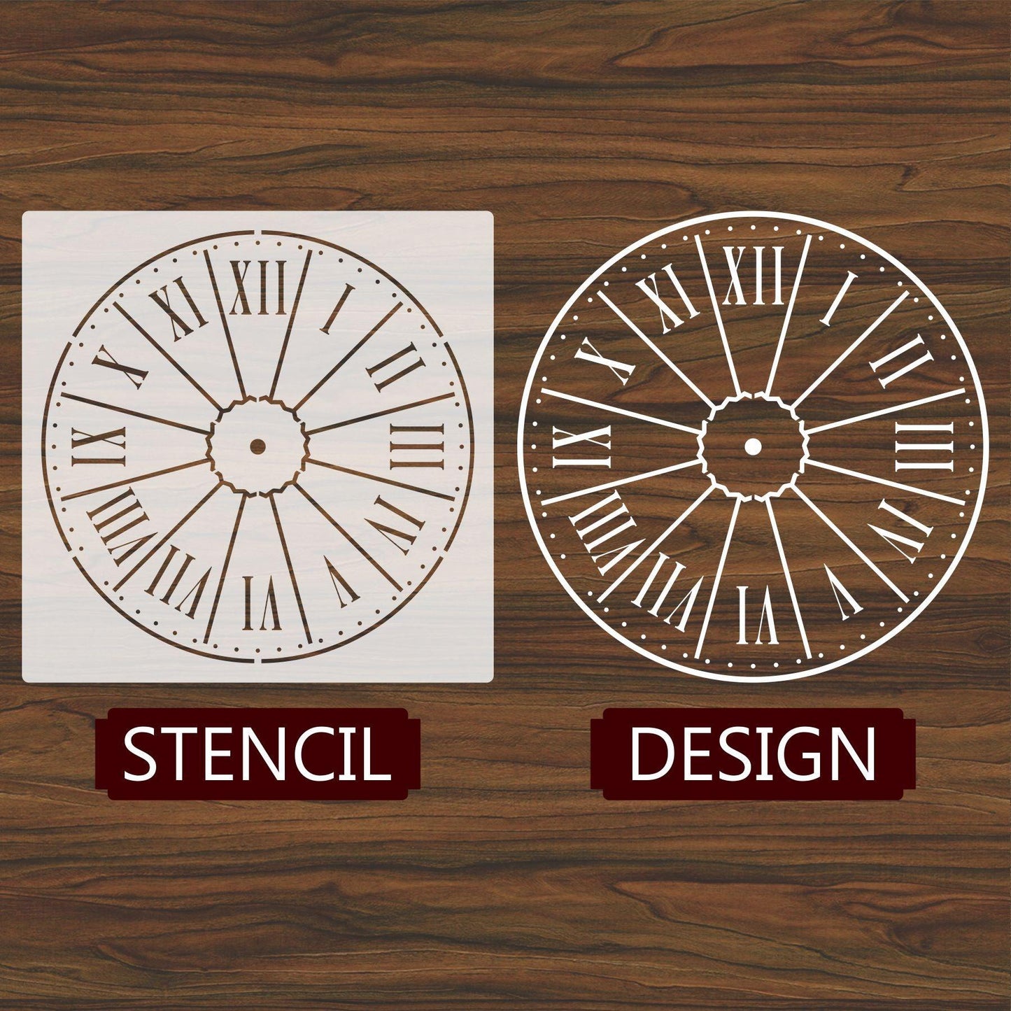 Clock Reusable Stencil For Canvas And Wall Painting