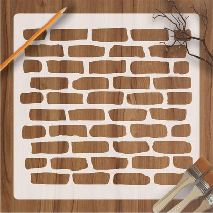 Brick Wall Reusable Stencil For Canvas And Wall Painting.ID #457