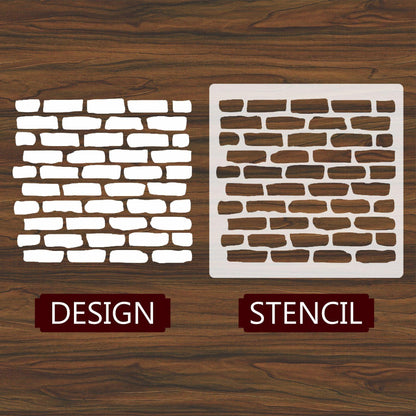 Brick Wall Reusable Stencil For Canvas And Wall Painting.ID #457