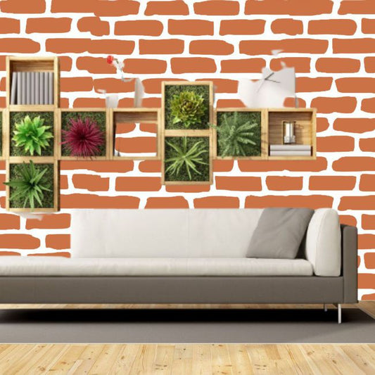 Brick Wall Reusable Stencil For Canvas And Wall Painting.ID #457