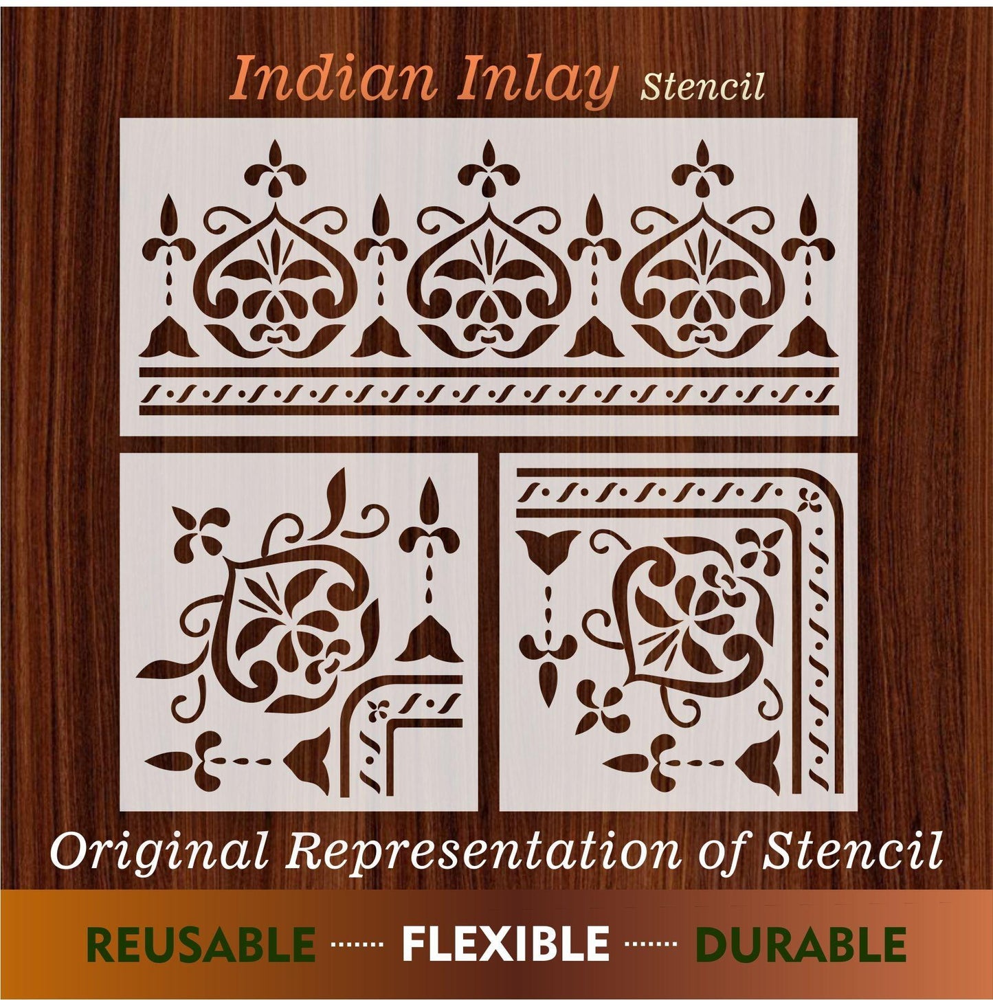 Indian Inlay(furniture and fabric) Reusable Stencil For Canvas And Wall Painting.ID #458