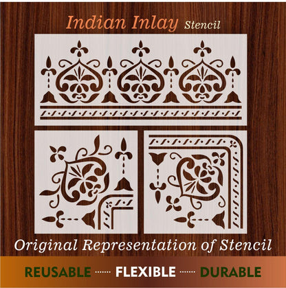 Indian Inlay(furniture and fabric) Reusable Stencil For Canvas And Wall Painting.ID #458