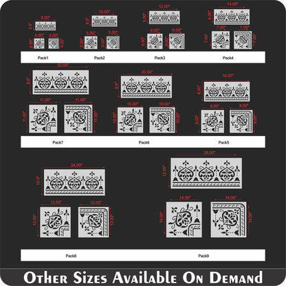 Indian Inlay(furniture and fabric) Reusable Stencil For Canvas And Wall Painting.ID #458