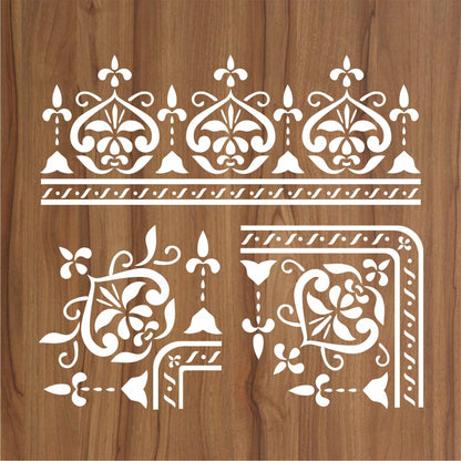 Indian Inlay(furniture and fabric) Reusable Stencil For Canvas And Wall Painting.ID #458