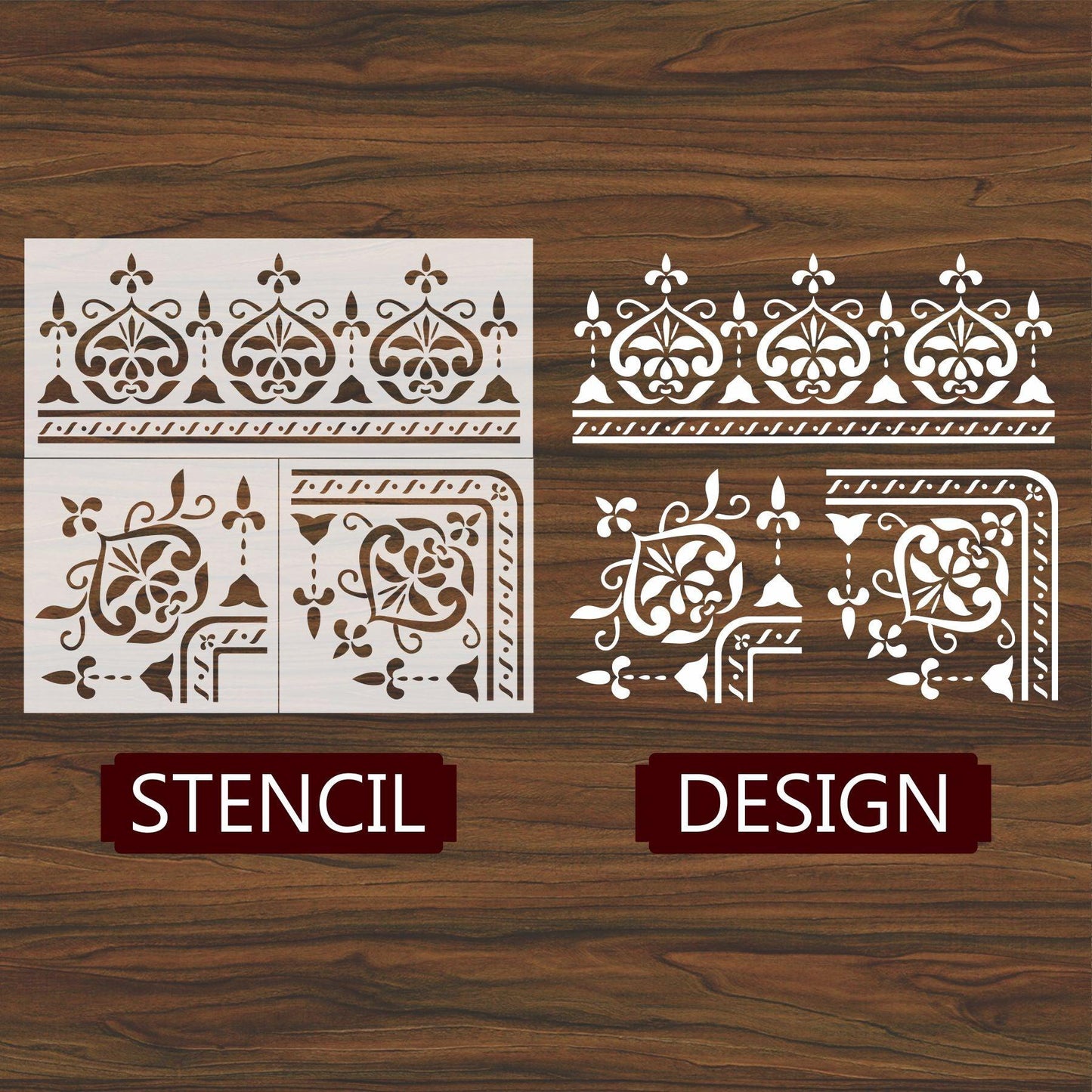 Indian Inlay(furniture and fabric) Reusable Stencil For Canvas And Wall Painting.ID #458