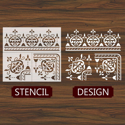 Indian Inlay(furniture and fabric) Reusable Stencil For Canvas And Wall Painting.ID #458