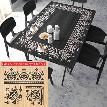Indian Inlay(furniture and fabric) Reusable Stencil For Canvas And Wall Painting.ID #458