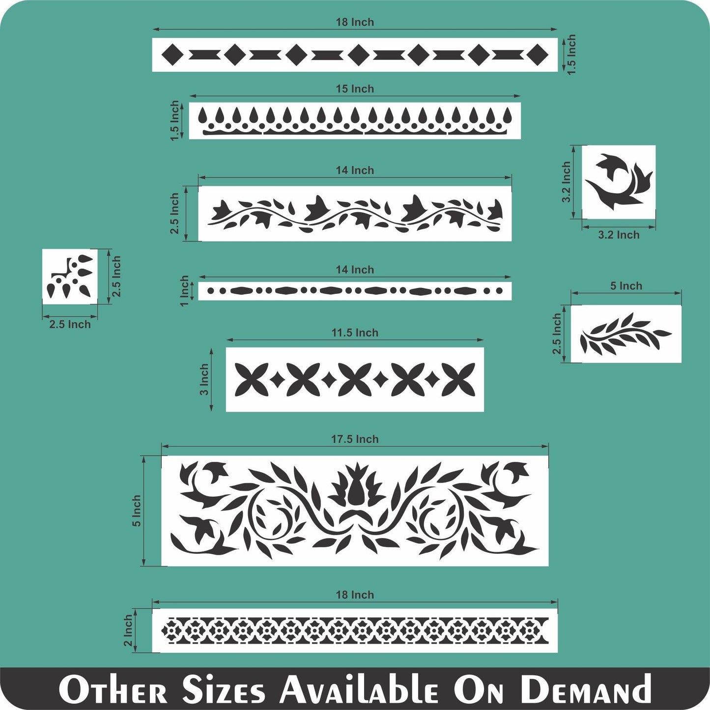 Indian Inlay (furniture and fabric) Reusable Stencil For Canvas And Wall Painting.ID #459