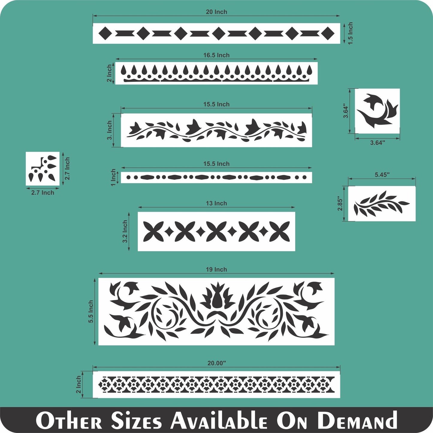 Indian Inlay (furniture and fabric) Reusable Stencil For Canvas And Wall Painting.ID #459