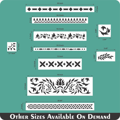Indian Inlay (furniture and fabric) Reusable Stencil For Canvas And Wall Painting.ID #459