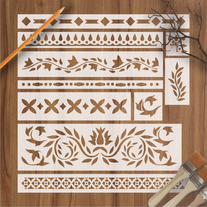 Indian Inlay (furniture and fabric) Reusable Stencil For Canvas And Wall Painting.ID #459
