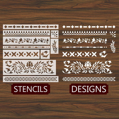 Indian Inlay (furniture and fabric) Reusable Stencil For Canvas And Wall Painting.ID #459