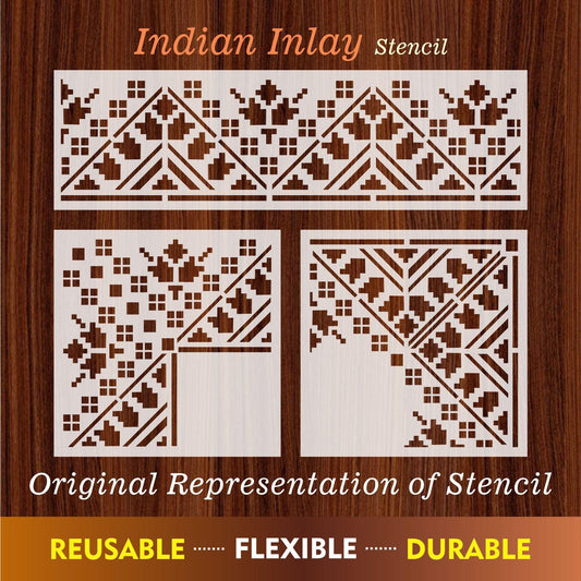 Indian Inlay(furniture and fabric) Reusable Stencil For Canvas And Wall Painting.ID#462