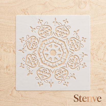 Floral Mandala Reusable Stencil For Canvas And Wall Painting.ID #463