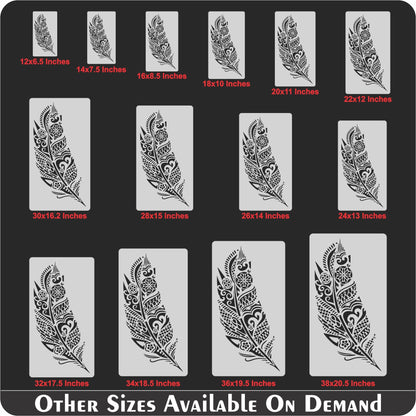 Mandala Feather Reusable Stencil For Canvas And Wall Painting.ID #464
