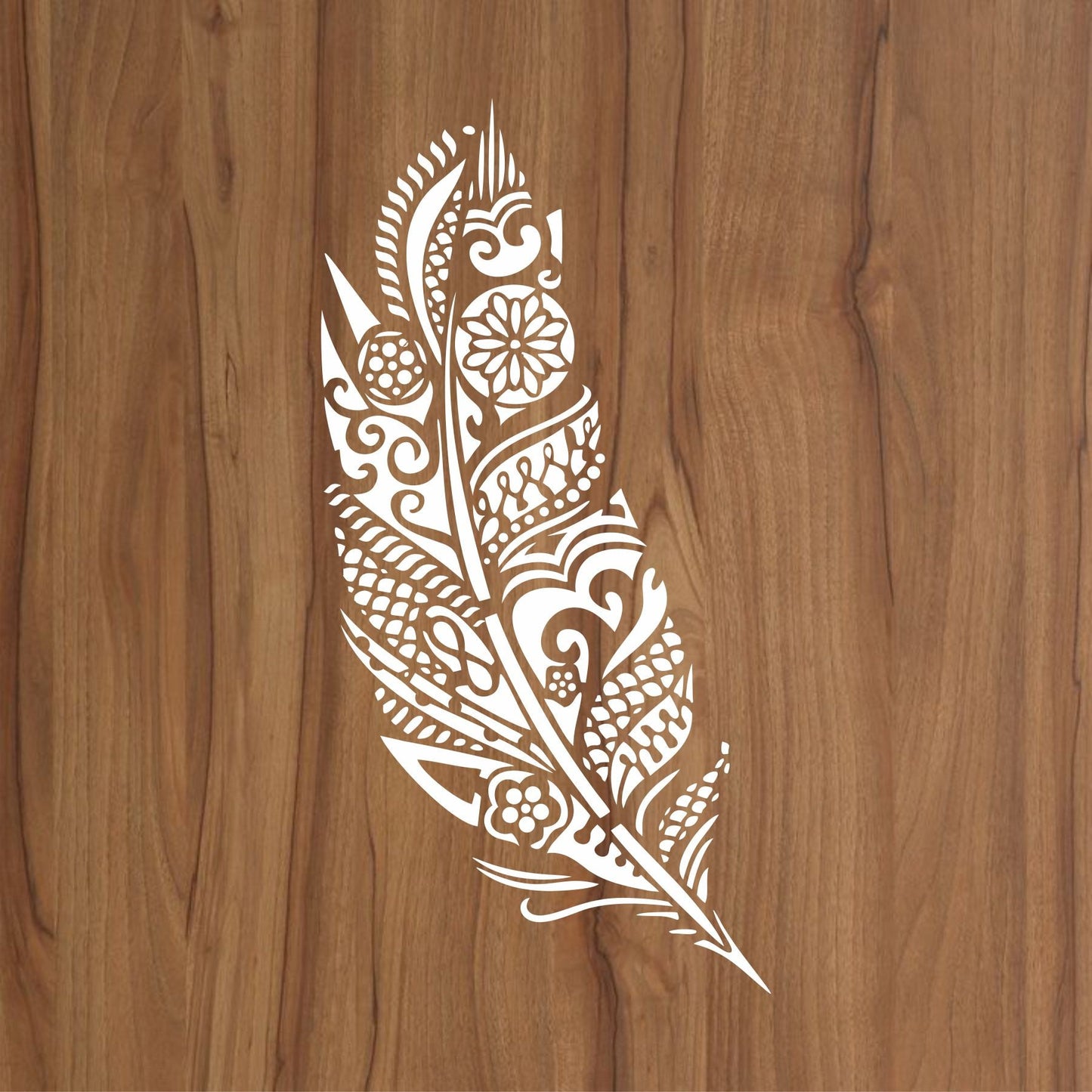 Mandala Feather Reusable Stencil For Canvas And Wall Painting.ID #464