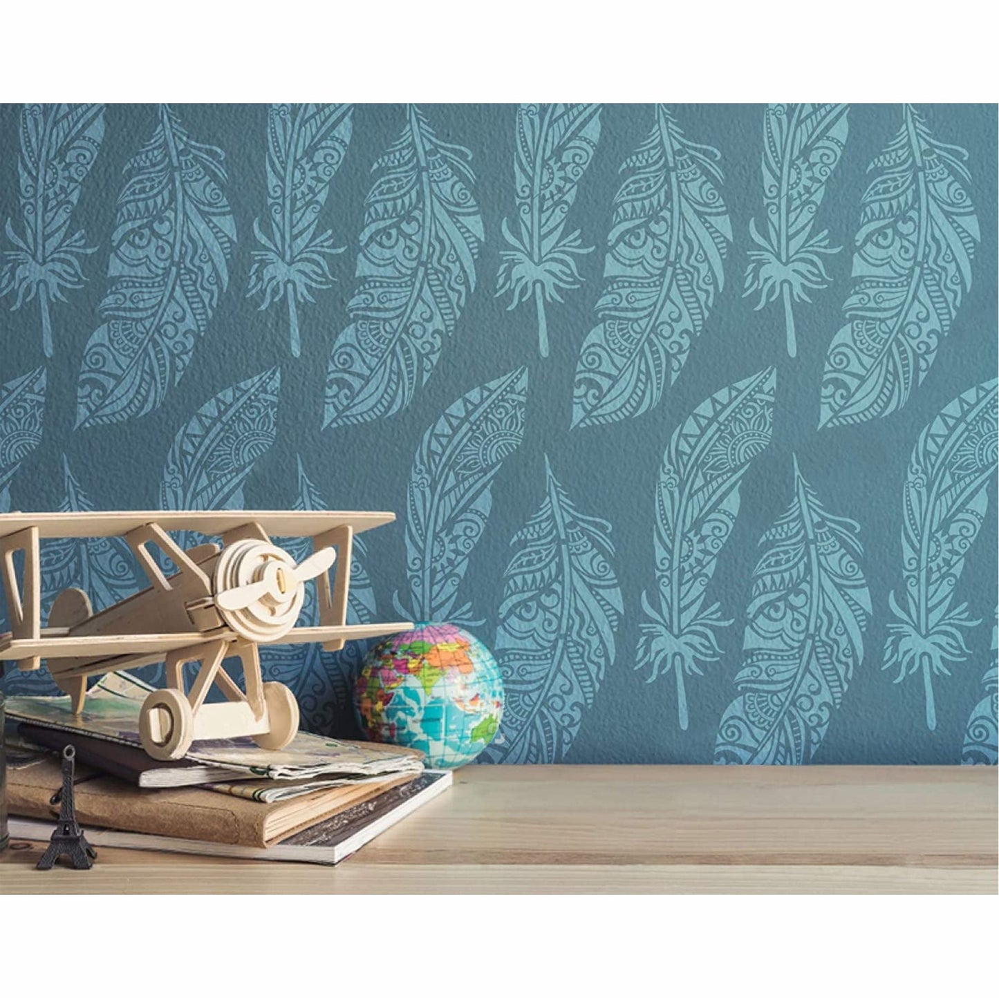 Mandala Feather Reusable Stencil For Canvas And Wall Painting.ID #464