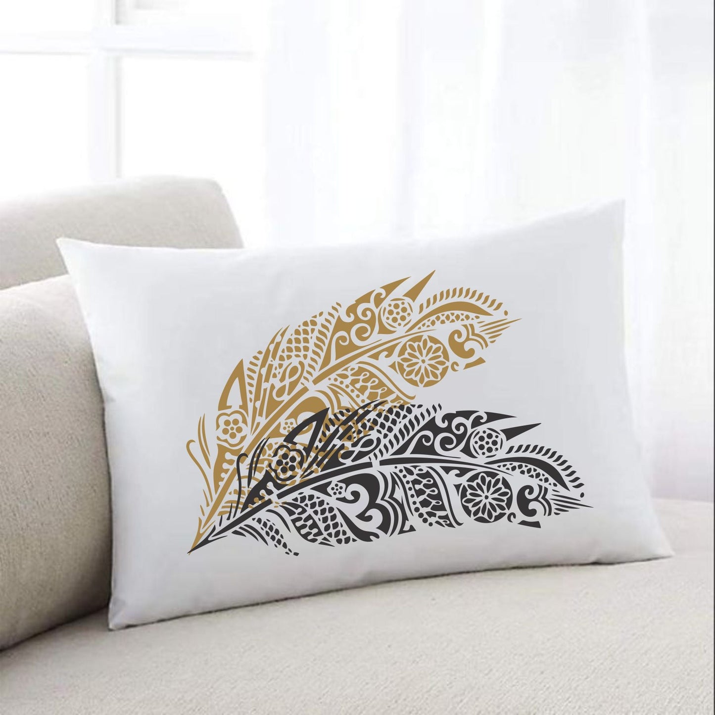 Mandala Feather Reusable Stencil For Canvas And Wall Painting.ID #464