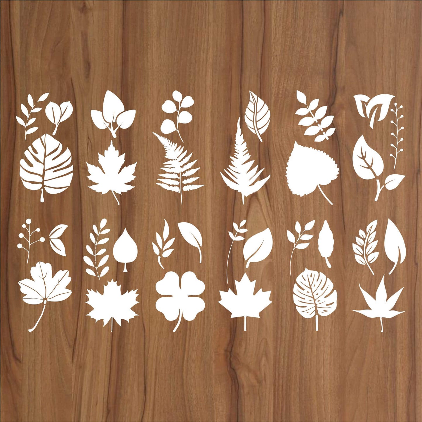 Pack Of 12 Tropical Leaves Reusable Stencil For Canvas And Wall Painting.ID#470