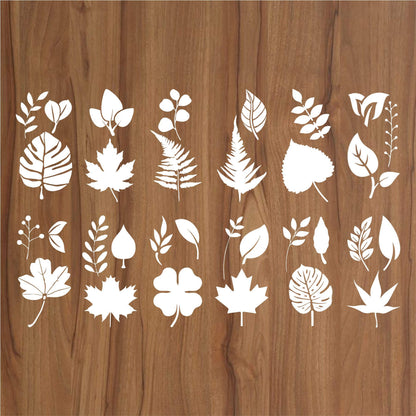 Pack Of 12 Tropical Leaves Reusable Stencil For Canvas And Wall Painting.ID#470