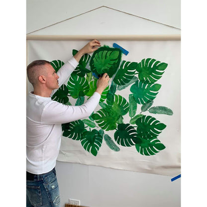 Pack Of 12 Tropical Leaves Reusable Stencil For Canvas And Wall Painting.ID#470
