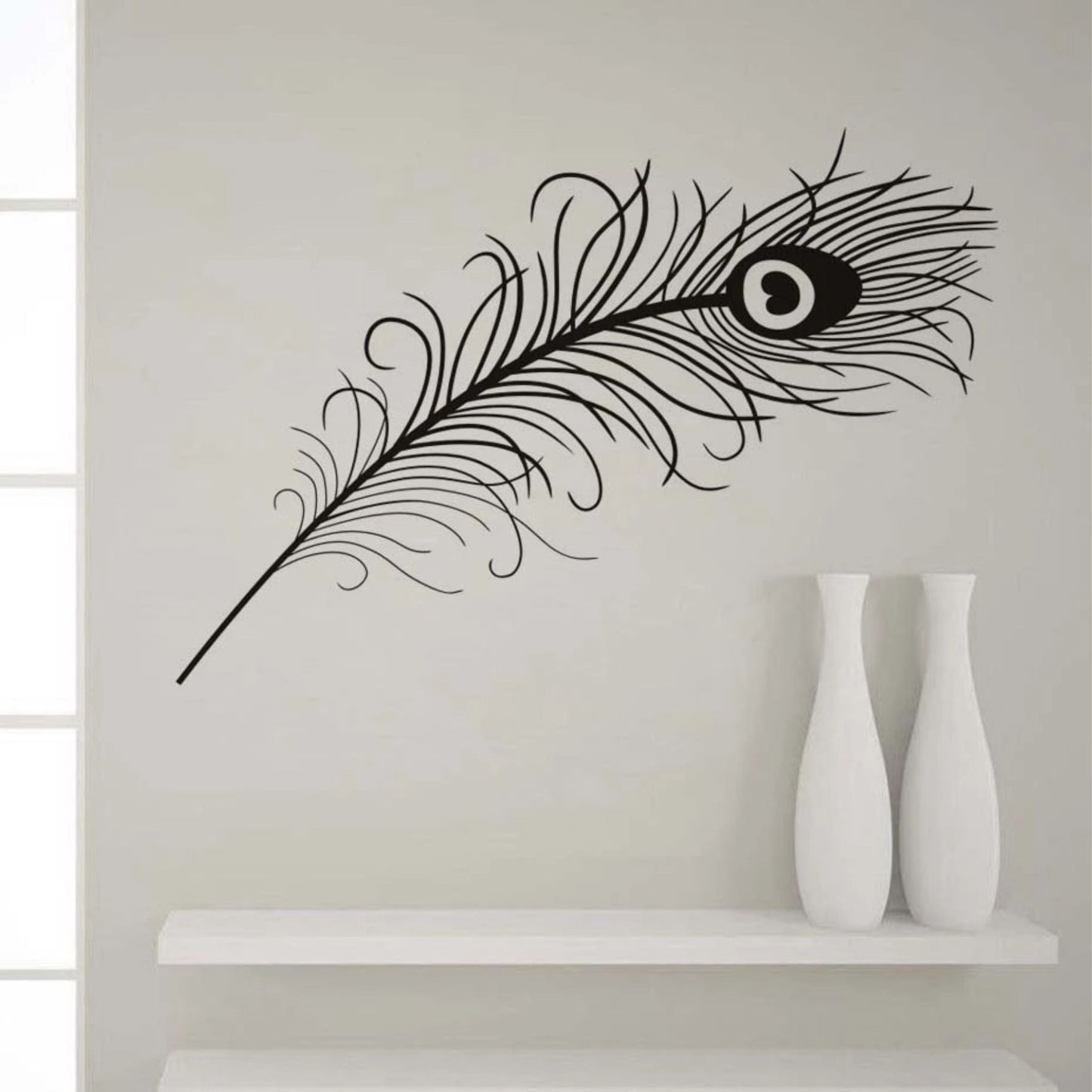 Peacock Feather Reusable Stencil For Canvas And Wall Painting.ID#471