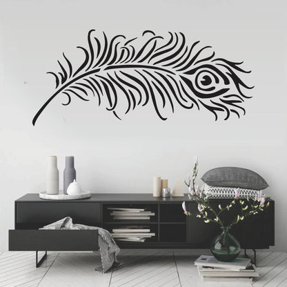 Peacock Feather Reusable Stencil For Canvas And Wall Painting.ID#471