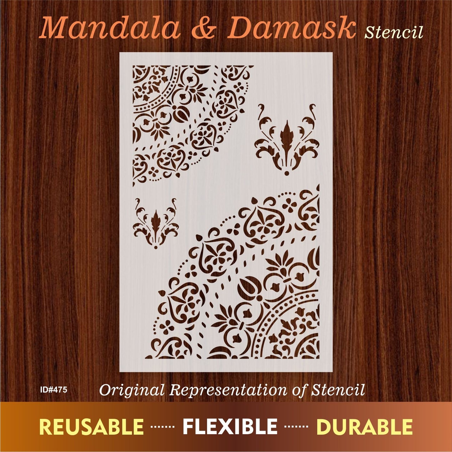 Mandala and Damask Reusable Stencil For Canvas And Wall Painting. ID #475
