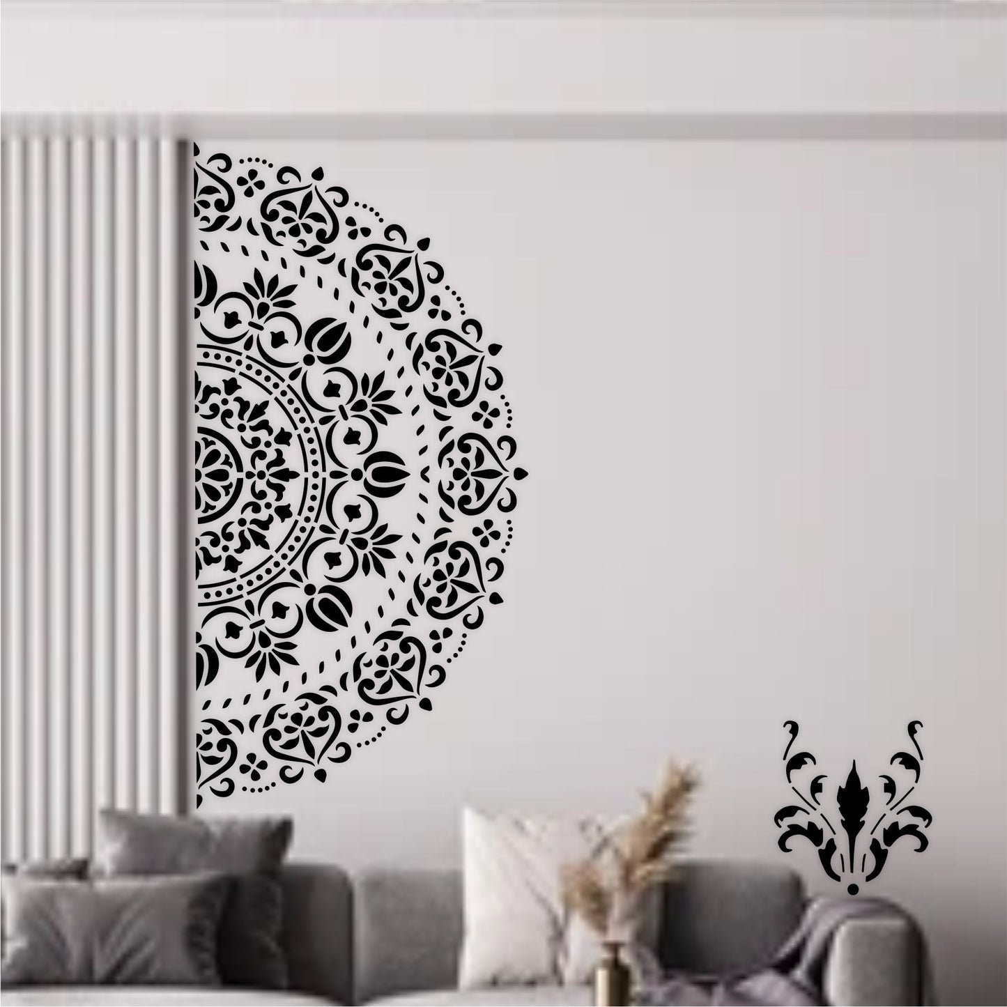 Mandala and Damask Reusable Stencil For Canvas And Wall Painting. ID #475